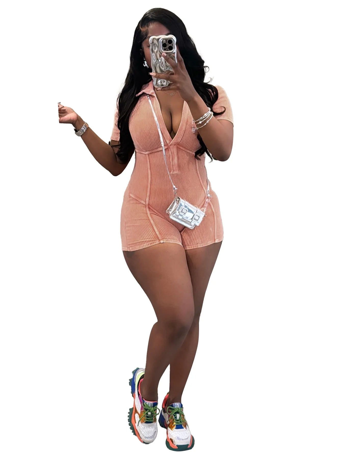 New Arrivals Women's Jumpsuits & Playsuits V Neck Upscale Knitted Skinny Jumpsuits Playsuits