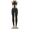 Trendy Summer Slim Black Sleeveless Jumpsuit
